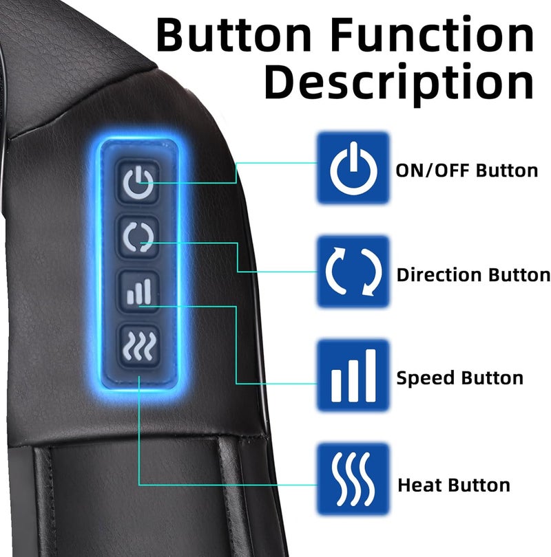 Joyset Shiatsu Neck and Back Massager with Heat,Electric Shoulder Massager for Pain Relief Deep Tissue,3D Kneading Massage with Cloth Cover Easy to Clean Best Gift for Men Women Parents - Image 2
